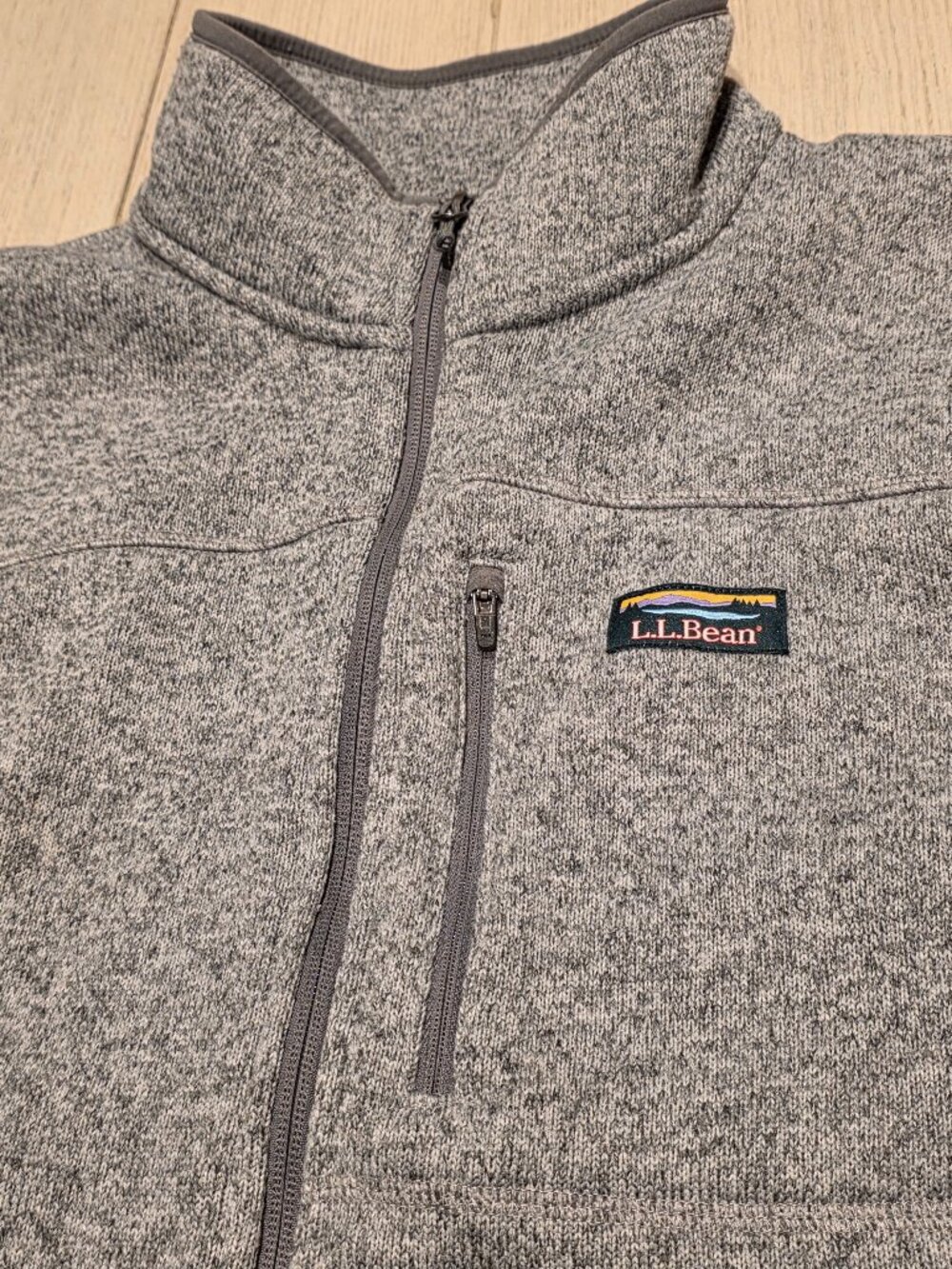 L.L. Bean Grey Heather Sweater Fleece Vest | Mens Size XL Reg